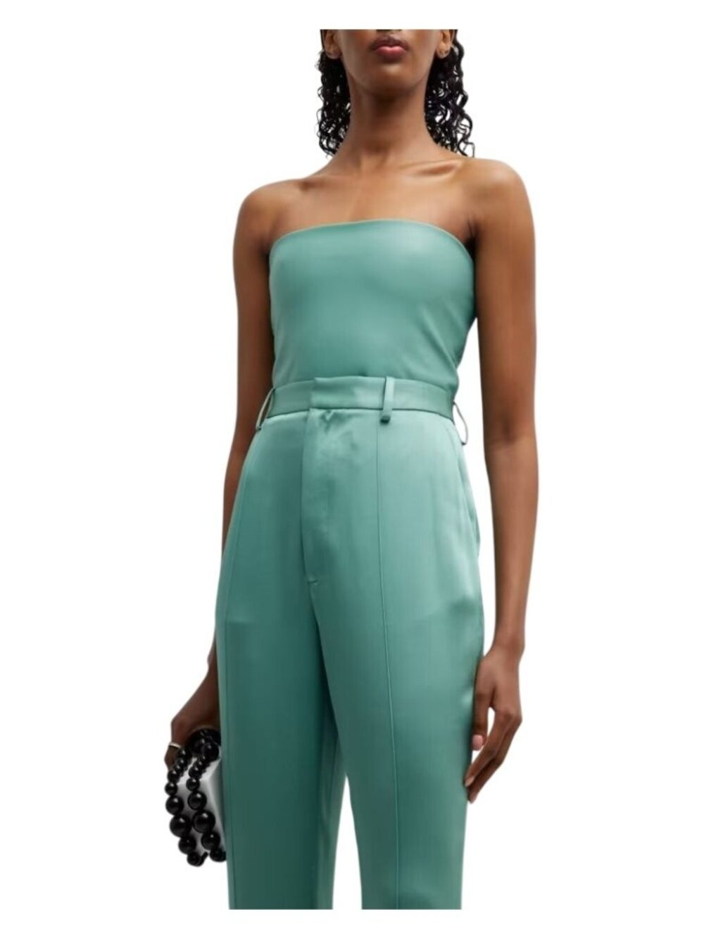 LAPOINTE Faux Leather Tube Top in Small Womens Strapless